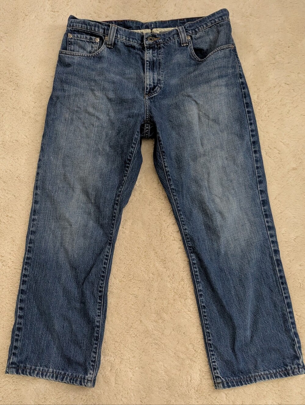 L.L.Bean Men's Jeans Standard Fit Straight Leg Blue Denim Cotton 36x29 5-Pocket